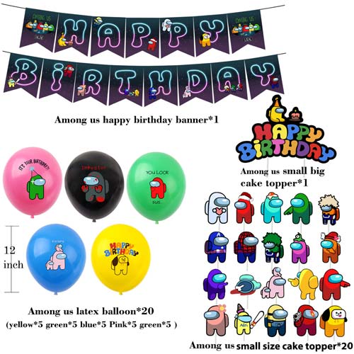 Among Us Birthday Party Kit with Balloons